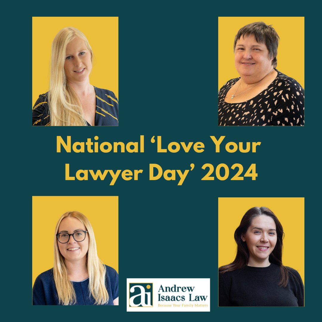 Today is International Love Your Lawyer Day 

Join us in celebrating our wonderful team of Family Lawyers here at Andrew Isaacs Law! 

#AndrewIsaacsLawLtd #LoveYourLawyerDay2024 #FamilyLawyerAppreciation