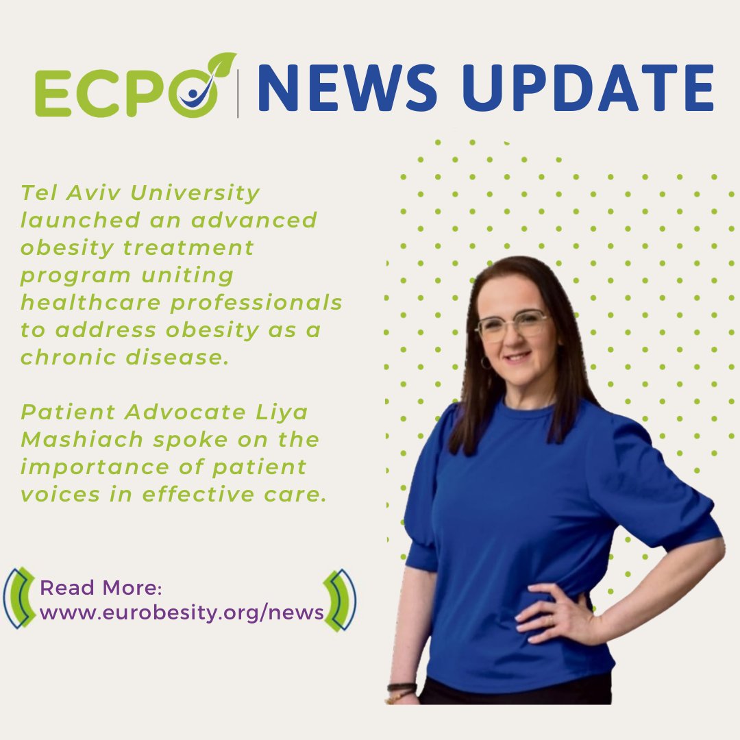 A new program on #obesity treatment launched at Tel Aviv University, bringing together healthcare pros to address obesity as a chronic disease. ECPO Patient Representative Liya Mashiach was honoured to share the patient perspective! 🌟

Read more - eurobesity.org/tel-aviv-unive…