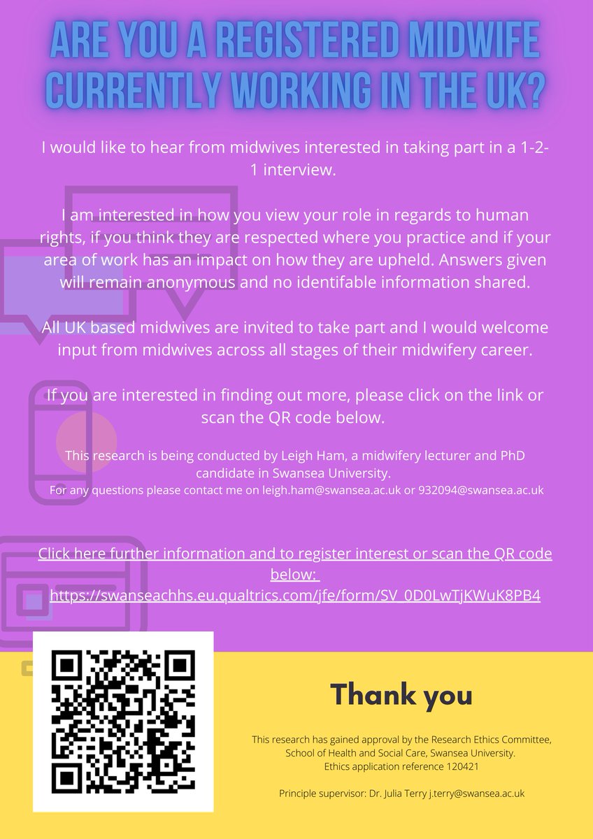 Looking for UK midwives to participate - especially interested in anyone working outside NHS swanseachhs.eu.qualtrics.com/jfe/form/SV_0D…
