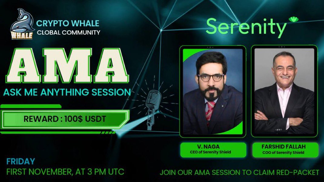 J4yy4j's tweet photo. 📣 AMA Alert | Serenity Shield 🤝 Crypto Whale Global Community
@SerenityShield_
@CryptoWhale1988
15:00 utc @binance
https://t.co/SCOAo286lz
💚#sersh $sersh #strongbox💚 https://t.co/hQeZPvg3VE