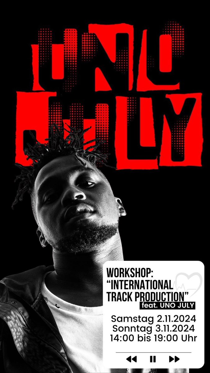 New Gig Alert ❌🚨🚨🚨❌

The Uno July Euro Tour continues this weekend in Frankfurt at the <a href="/jugendclub/">Jugendclub Praunheim</a>.praunheim. Gonna turn this #WorkshopInternationalTrackProduction to an epic occasion. Real rap is in style again.