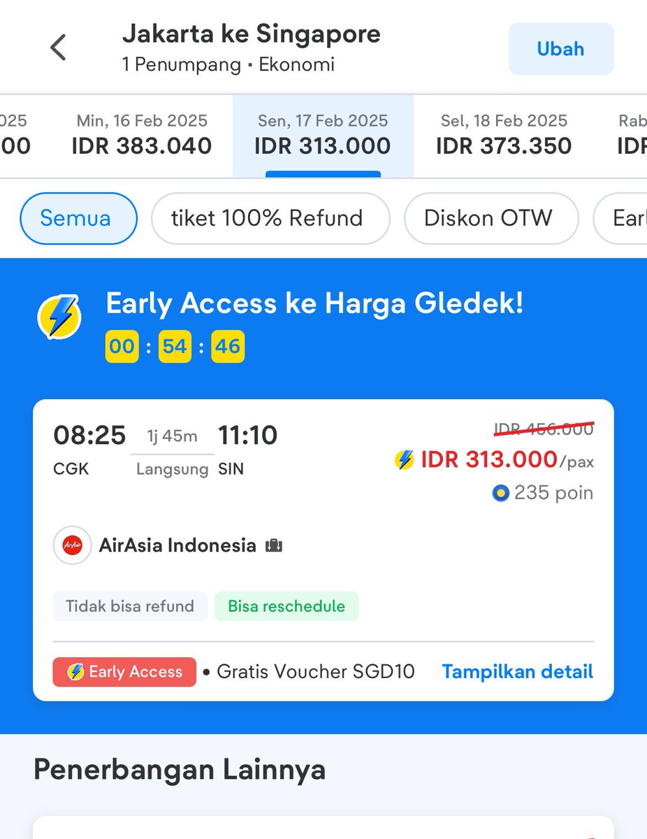 anggawask's tweet photo. Terbang dari Jakarta ke Singapore 300ribu aja dengan promo Harga Gledek @tiket 
Amazing banget harga segitu udah bisa sampai Singapore ✈️😍👍
#OhMyGLEDEK 
#HargaGledekTergelegar 
#OnlineTiketWeek 
@MaritaRav @w_burlag @octshak @gravesgkinslei @clairlehofffan @EdwiMichae https://t.co/IbXPkABPVG