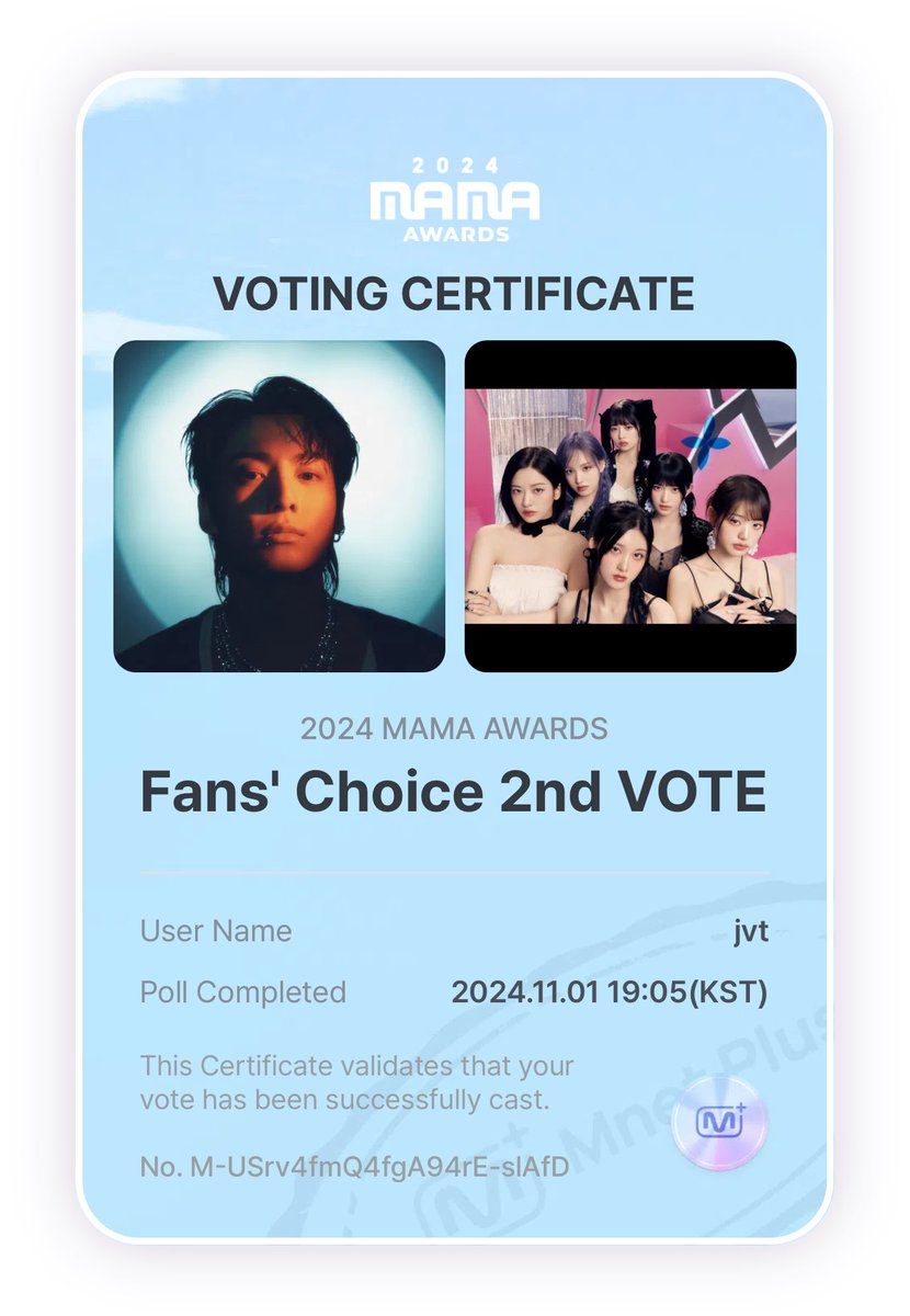 JJK_VotingTeam's tweet photo. MAMA FANS' CHOICE AWARDS (2nd Vote)

JUNGKOOK  ❌  IVE

✓ Vote JUNGKOOK on Male category/and Visa fans ‘choice of the year 
✓ Vote IVE on female category 

✅Comment your certificate once you done

📅 : Nov 15
🔗 https://t.co/DnT1TGERot

I vote for #jungkook at #2024MAMAVOTE https://t.co/00KvPY18Zv