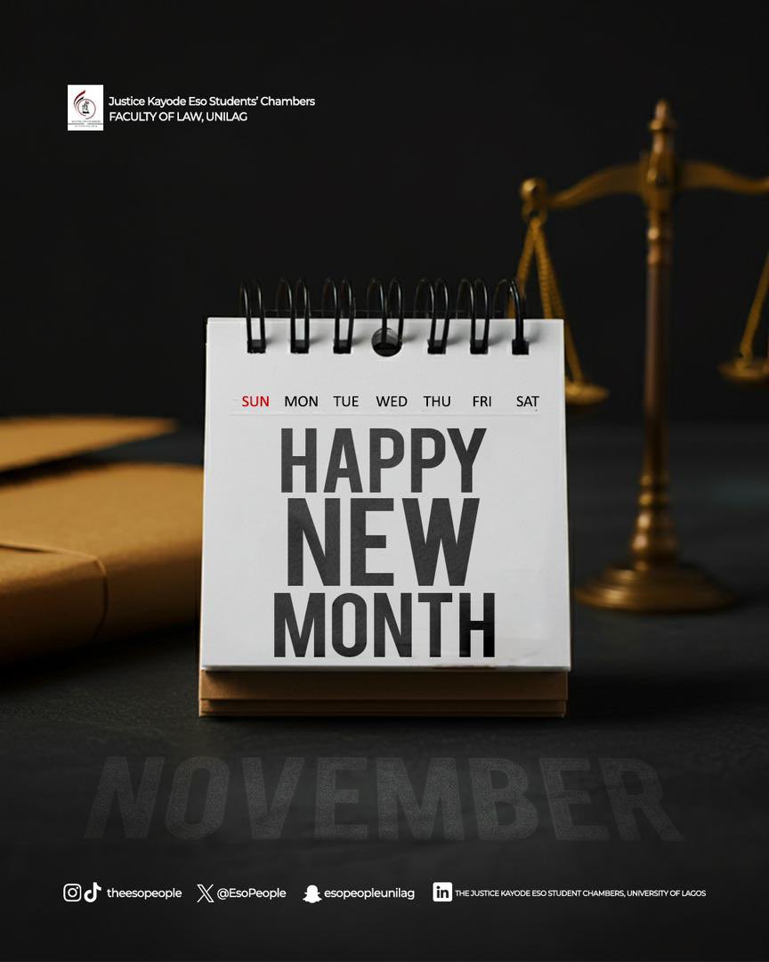 EsoPeople's tweet photo. THE JUSTICE KAYODE ESO STUDENTS’ CHAMBER sends warm wishes for a fabulous new month to everyone!🫶🎉
Cheers to a wonderful November!🥂❤️
©️FIAT JUSTICIA, RUAT CAELUM
Warm wishes🤭
JKESC PRO
#THEESOPEOPLE
#ESODOESITBEST
#IGNITEESOSFLAME https://t.co/BOfFZRzE4B