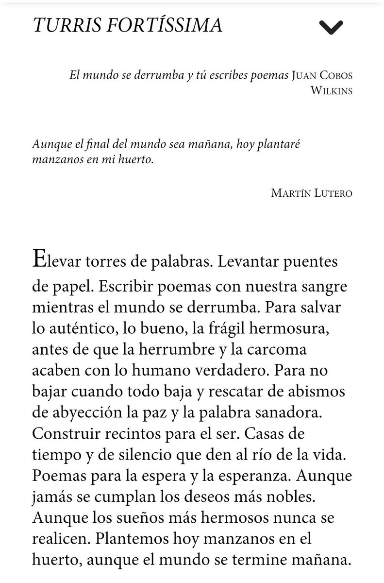 Nunca pensé, mientras escribía los poemas de la sección "Semillas de esperanza" de mi libro "Mágico poder", que estas palabras iban a ser tan necesarias en los desoladores días en los que el libro ve la luz.