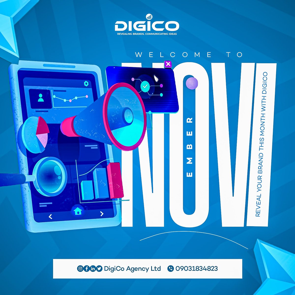 DigicoAgencyltd's tweet photo. Welcome to the month of November! As we enter the final stretch of the year, we're committed to helping you achieve those digital goals of yours!

We wish you a productive and successful month.🤗

#happynovember #DigiCo #happynewmonth #digitalmarketingagency https://t.co/Cy88L5X6yk