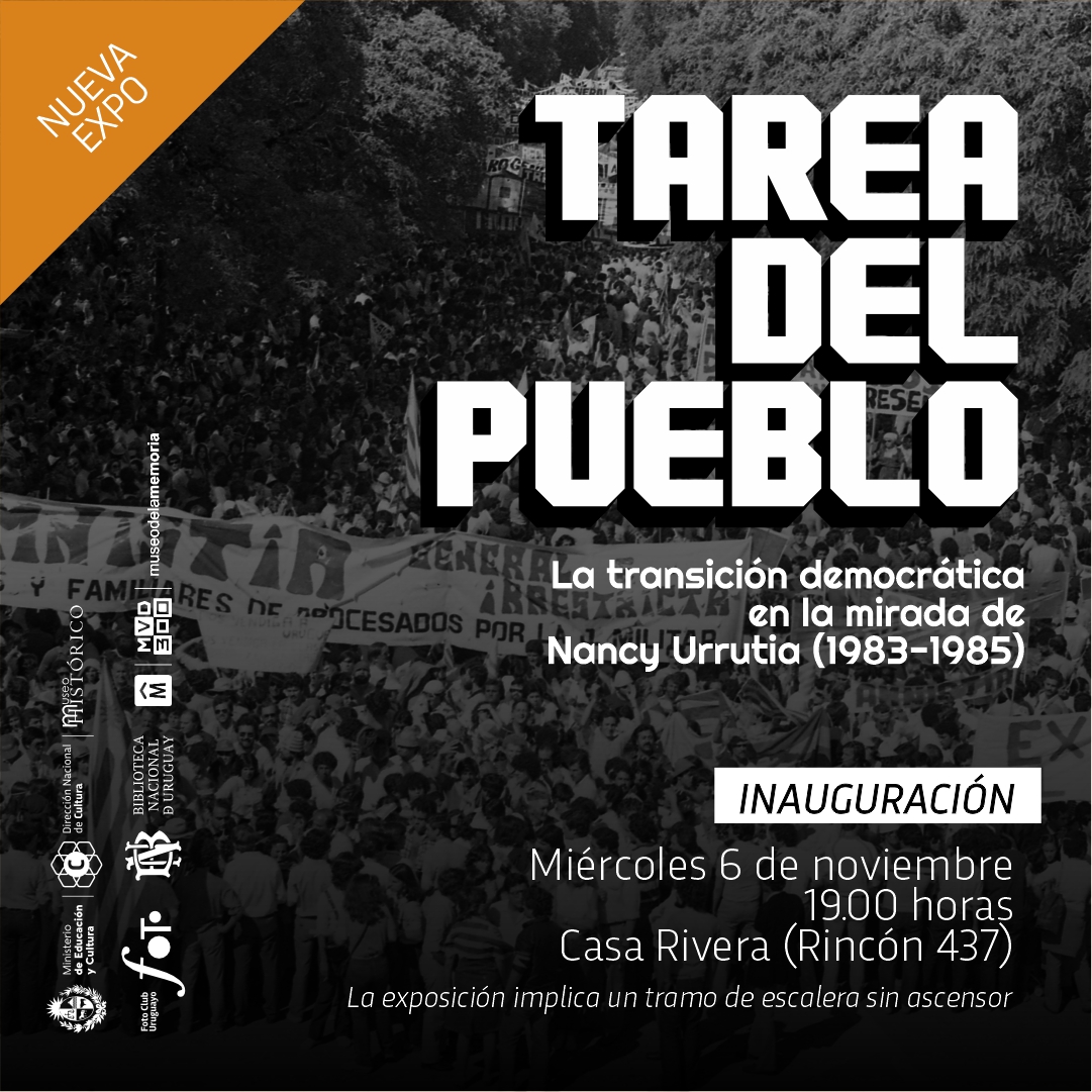 mhn_oficial's tweet photo. Fotografías de Nancy Urrutia y documentos históricos que capturan el ambiente de la transición democrática en Uruguay. 

Inauguración: 
🗓️Miércoles 6 de noviembre
⏰19 horas 
📍Casa Rivera (Rincón 437 esq. Misiones)

La exposición implica un tramo de escalera sin ascensor. https://t.co/fyxrt70iQC