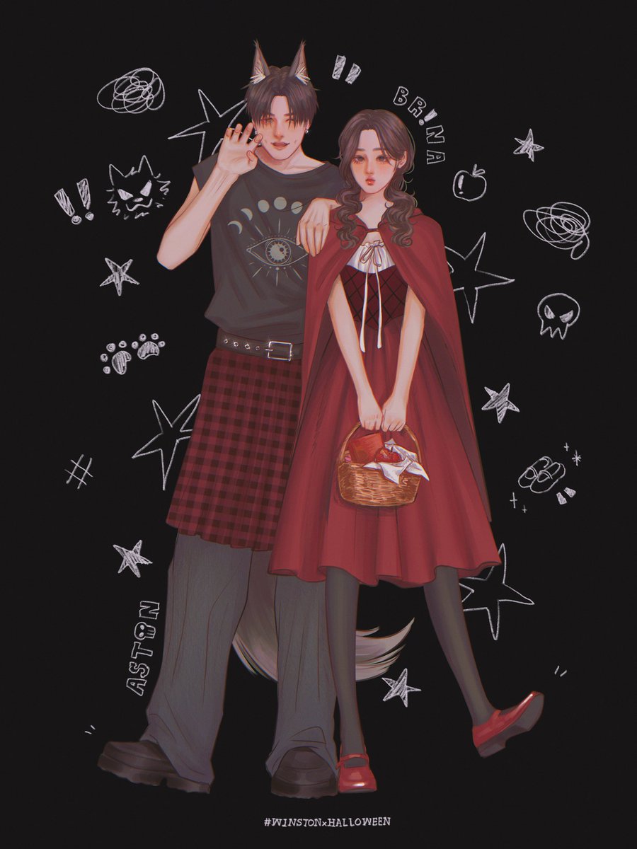 dumbaston's tweet photo. #WINSTONxHALLOWEEN

*          ☆★  10.31 (thb)  ——  w. my best friend @ brinapen

and just as little red-cap entered the wood ,  a wolf met her . https://t.co/7Waa3VIJdm