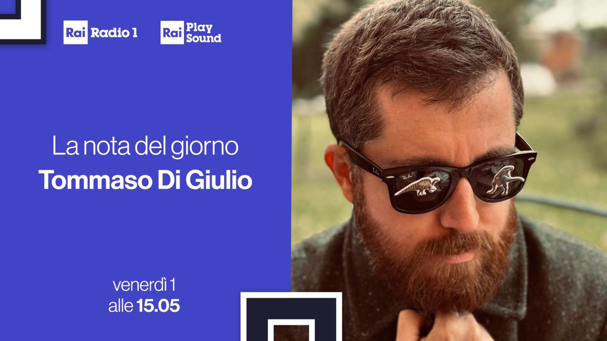 Rai Radio1 (@radio1rai) on Twitter photo 🎵 A #LaNotaDelGiorno oggi #1novembre due ospiti d’eccezione: <a href="/luciocorsi/">Lucio Corsi</a> con il suo brano inedito per la serie #VitaDaCarlo e <a href="/TommDiGiulio/">Tommaso Di Giulio</a> con il suo album #Dinosauri 🦕
🎧 Ascolta #LNDG con <a href="/johnvignola/">John Vignola</a> su #Radio1 e <a href="/raiplaysound/">RaiPlay Sound</a>
👉 raiplaysound.it/radio1 🎵 A #LaNotaDelGiorno oggi #1novembre due ospiti d’eccezione: <a href="/luciocorsi/">Lucio Corsi</a> con il suo brano inedito per la serie #VitaDaCarlo e <a href="/TommDiGiulio/">Tommaso Di Giulio</a> con il suo album #Dinosauri 🦕
🎧 Ascolta #LNDG con <a href="/johnvignola/">John Vignola</a> su #Radio1 e <a href="/raiplaysound/">RaiPlay Sound</a>
👉 raiplaysound.it/radio1