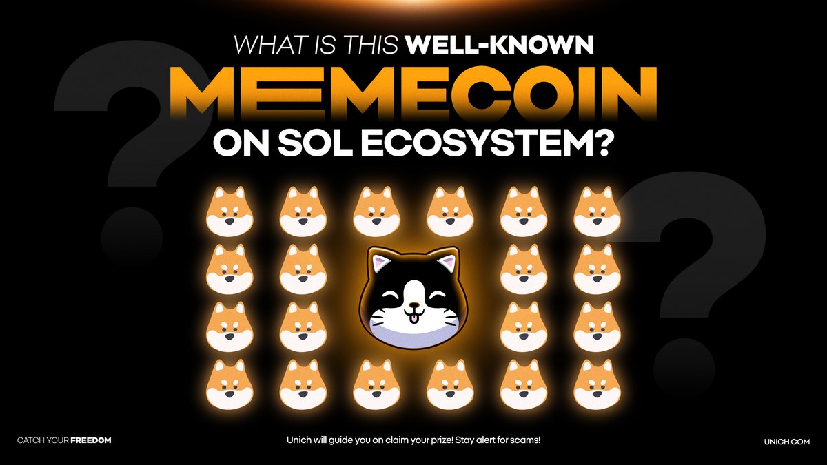 unich_com's tweet photo. 🧡UNICH GIVEAWAY 04🧡

GM, Freedom Fam! The next 1 $SOL will belong to 5 smartest and luckiest participants!🥳

To Enter: 
1️⃣RT + Follow @unich_com
2️⃣Tag 3 friends
3️⃣Solve the QUIZ below

Let’s show your expertise in memecoins!💪

#Unich #CryptoOTC #Giveaway