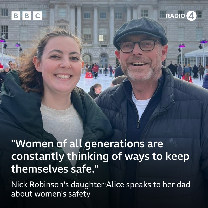 BBCr4today's tweet photo. After Irish actress Saoirse Ronan silenced the Graham Norton sofa with a comment on women's safety last week, @BBCNickRobinson discusses the topic with his daughter Alice.

Click below to listen on @BBCSounds ⬇️