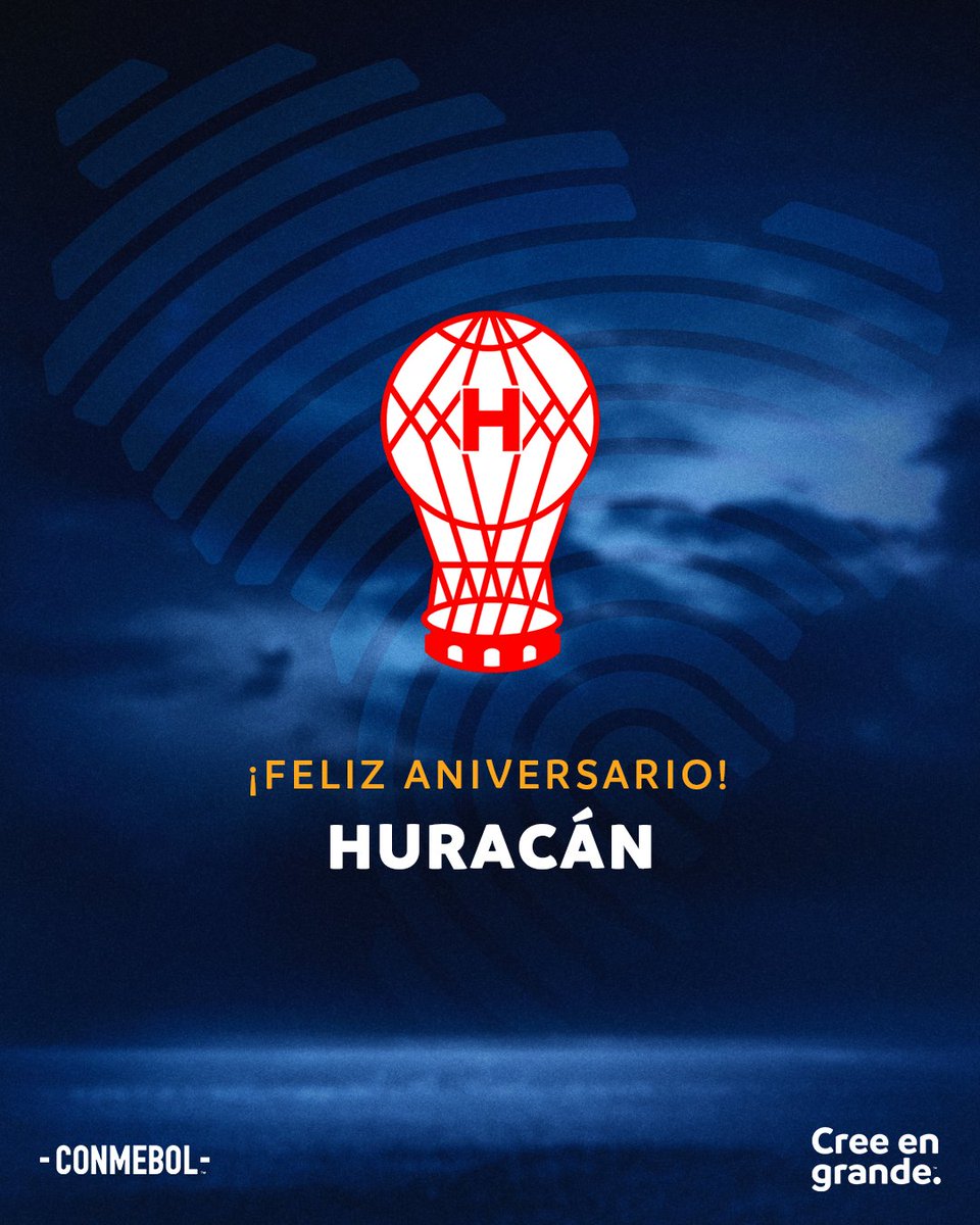 ¡Feliz aniversario, <a href="/CAHuracan/">CA Huracán</a>! 🇦🇷🎈

#AniversarioCONMEBOL | #CreeEnGrande