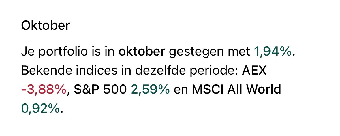 Maandelijkse portfolio update in je mail 🔥