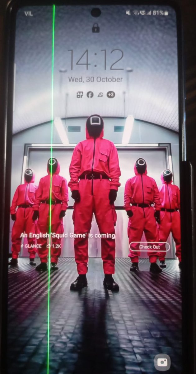 tupsakri's tweet photo. @SamsungUS  @SamsungIndia @Samsung Shocking &amp; Sad feeling. M52 5G mobile suddenly got a Green Line across the screen. B`day gift to my wife and such Poor Product Quality. Co/- Response is very poor. Please avoid buying Samsung Mobiles @SamsungMobile https://t.co/9zehKXJs12