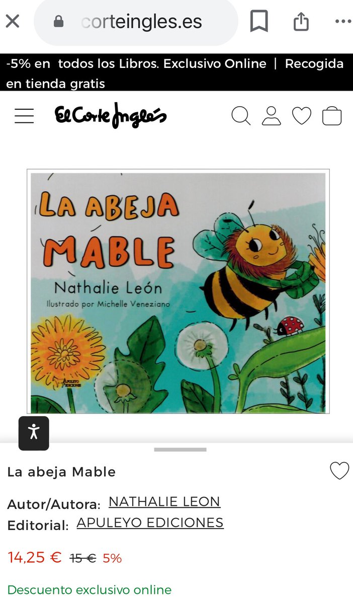 Felicidades al Corte Inglés porque ya tiene a la abejita más amable que inspira a cuidar la naturaleza🥰 #CuentosInfantiles #LaAbejamable #Sostenibilidad