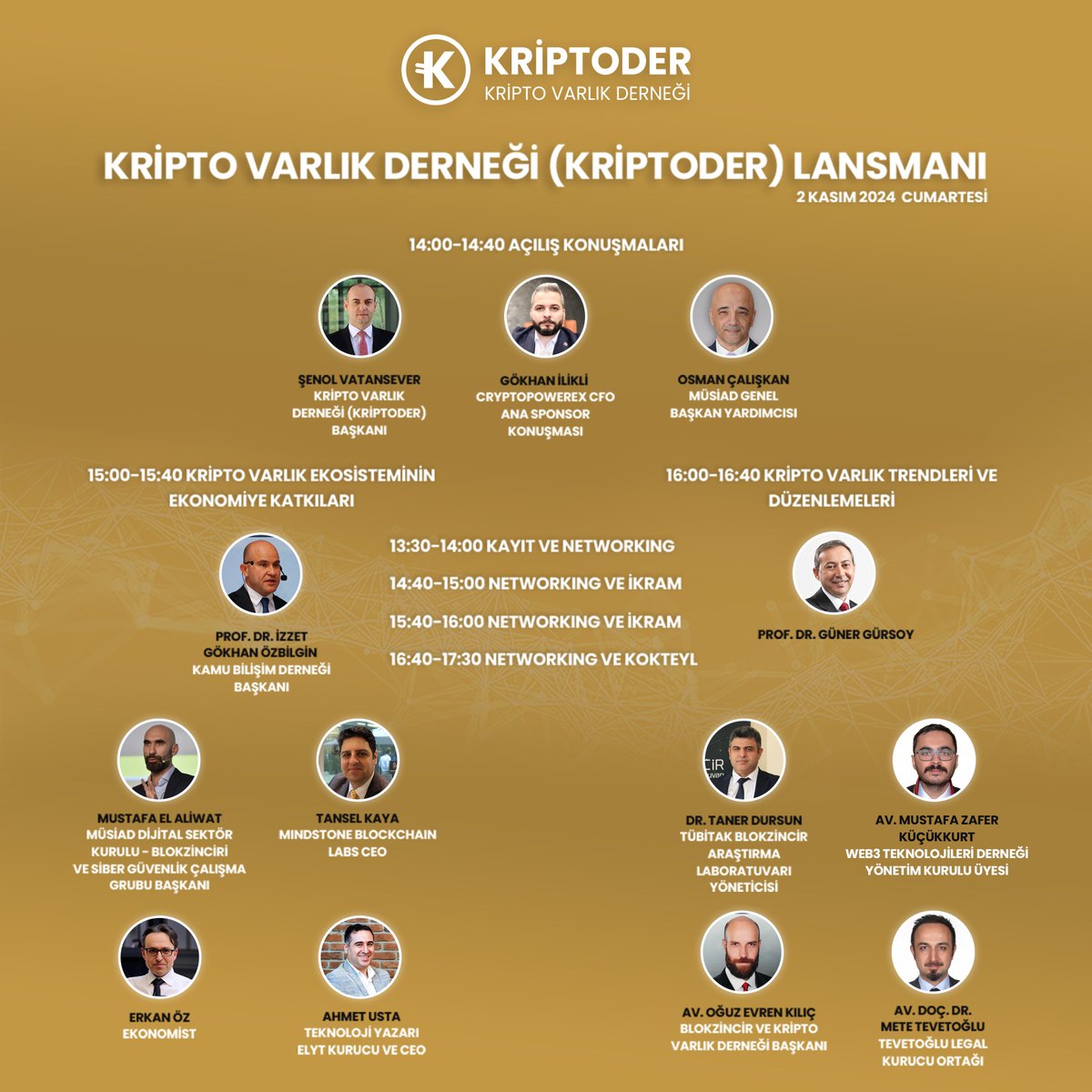 Kripto varlık sektörünün öncü isimleriyle tanışıp, kripto varlıkların geleceğine dair ilham verici konuşmalar dinleyeceğiniz lansman etkinliğimize davetlisiniz! 💬

📅 Tarih: 02.11.2024
🕒 Saat: 13.30
🔗 Kayıt için: lu.ma/17pnyuk7

#KRİPTODER #KriptoVarlık #Etkinlik 🚀