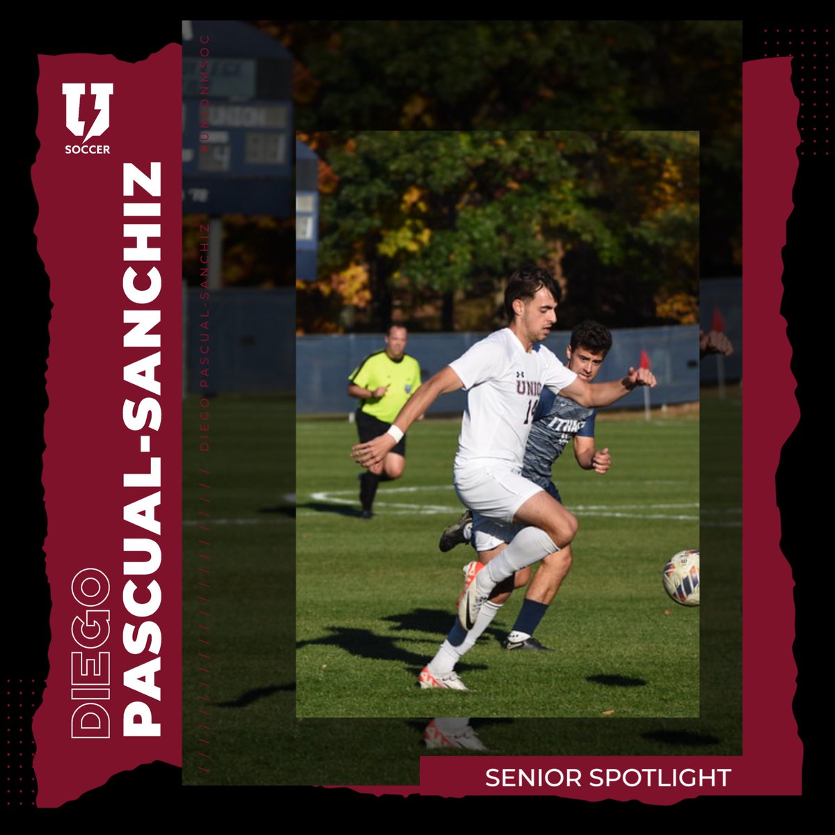 Senior Spotlight 🔦

Our next senior is Diego Pascual-Sanchiz!

Hometown: Madrid, Spain
Position: Forward
Major: Economics

Only 2️⃣ remain!
•
#UnionMSoc #OnlyForward