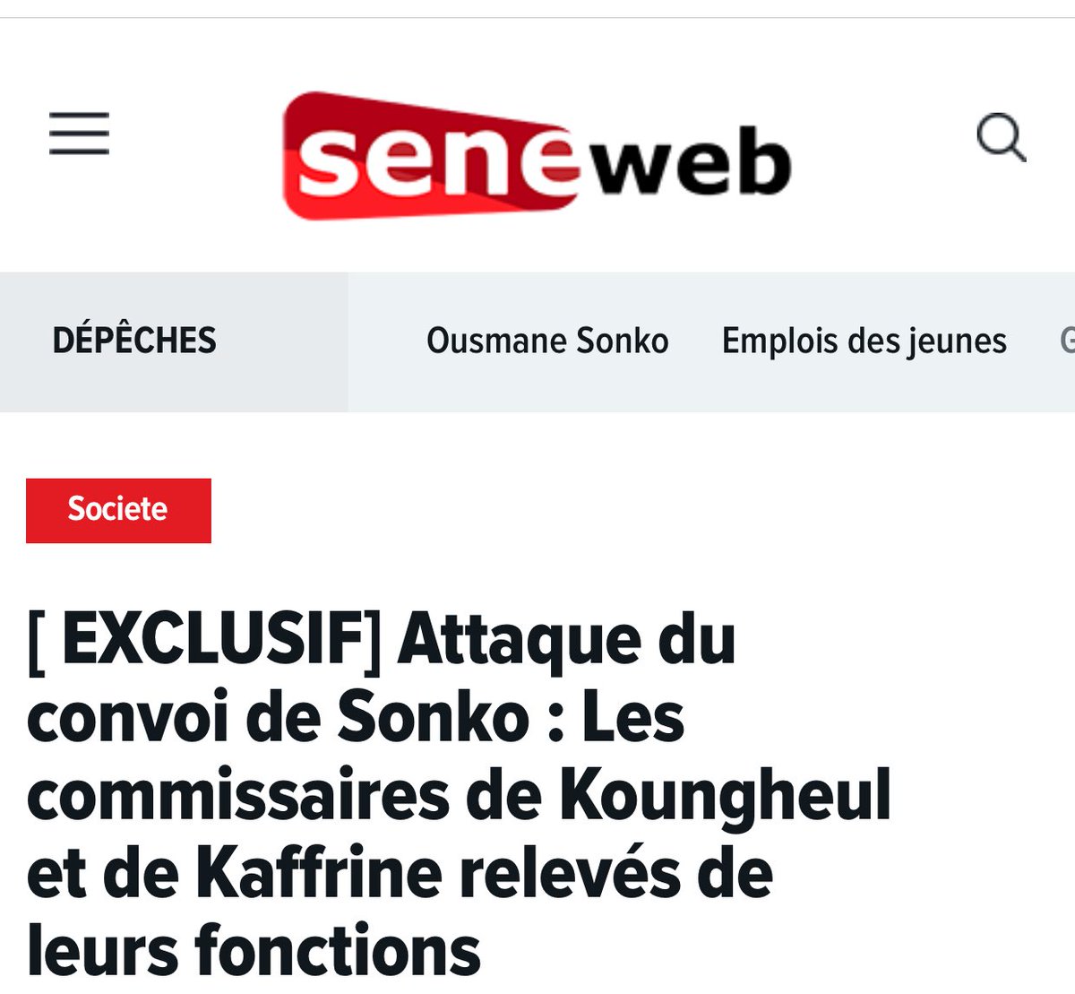 Leur limogeage serait lié à l'attaque du convoi de la tête de liste nationale de Pastef, Ousmane Sonko, lors de son passage à Koungheul. Il est reproché aux deux commissaires de n'avoir pas pris les dispositions idoines pour  prévenir ces scènes de violence électorale.