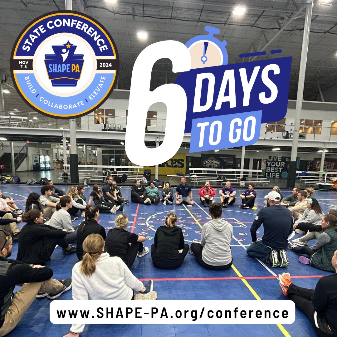 SHAPE_PA's tweet photo. 📣 Roll Call! 📣

Who’s joining us at the State Conference? And who are you most excited to see? Tag them to let them know! 

Just 6 days left to register—don’t miss your chance to connect with 400+ Health & PE professionals from around the state and beyond at this must-attend event!
 #shapepa2024

👉https://t.co/uRwLwSPhPC