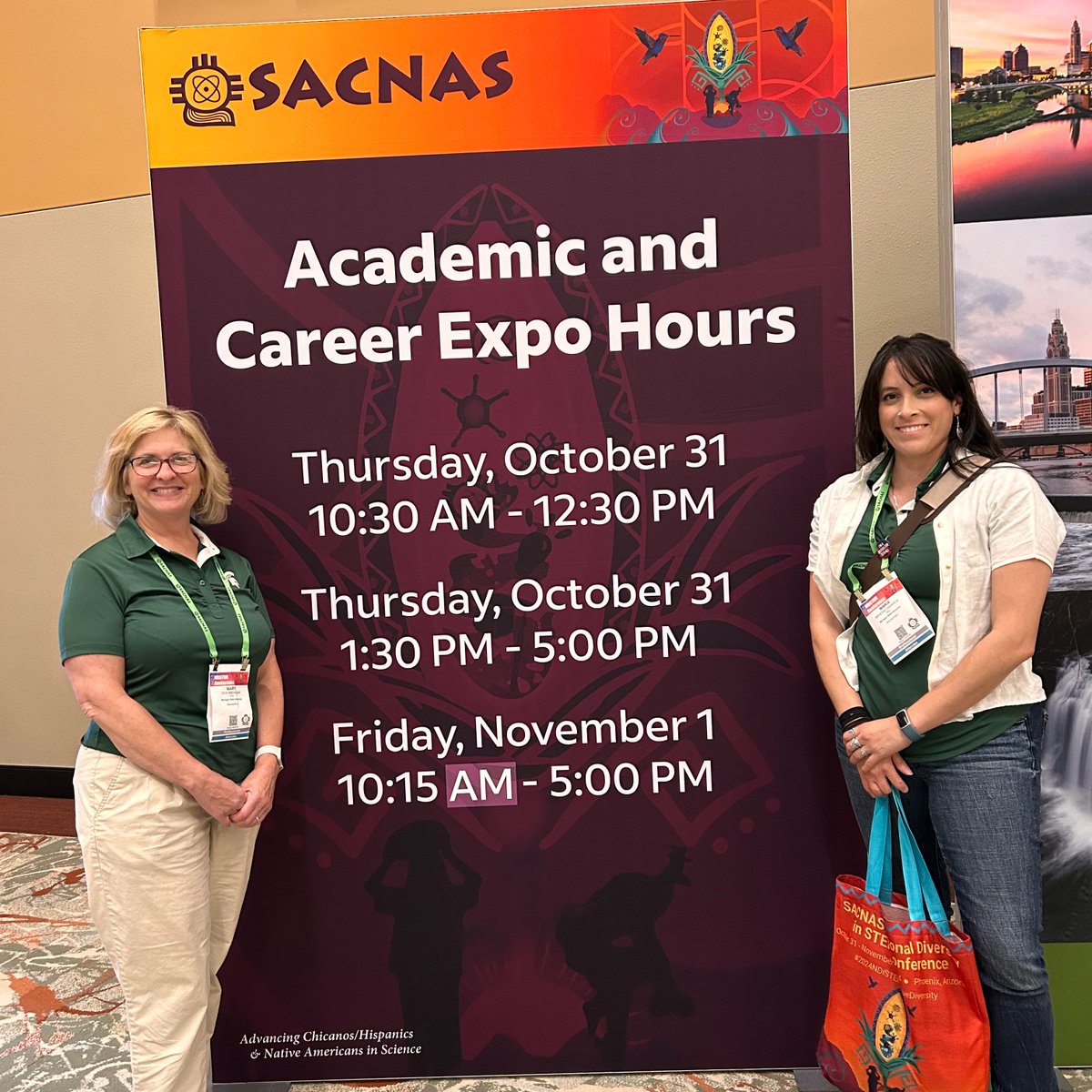 Dr. Mar Mancha-Cisneros and Dr. Mary Tate Bremigan are representing FW at the 50th annual <a href="/SACNAS/">SACNAS</a> NDiSTEM conference in Phoenix, AZ. Conference attendees: stop by the MSU Graduate School booth (550) at the Academic and Career Expo today to learn more! #2024NDiSTEM #STEM