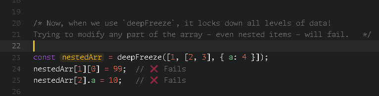 vishamberbdas's tweet photo. That’s the power of Object.freeze() and deepFreeze in JavaScript! Keep your data locked and consistent 🔒
Happy coding! 🚀
#JavaScript https://t.co/DaiBIpDo8z