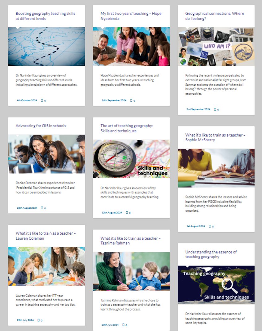 If #geographyteachers missed <a href="/The_GA/">Geographical Association</a> 's blogs there's wealth of contributions inc pieces by <a href="/IramSammar/">Iram Sammar</a> <a href="/HopeNTeach/">Hope Nyabienda</a> <a href="/geography_DAF/">Denise Freeman 🌎🙋🏻‍♀️</a> &amp; more on bit.ly/3UBeSXU .  

&amp; if you've a idea/perspective to share do drop me a line on chiefexec@geography.org.uk   
💚🌍