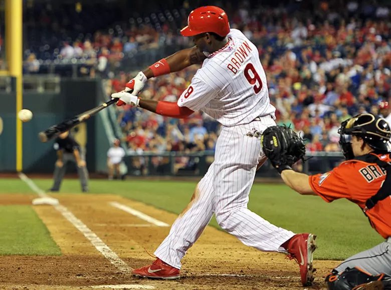 StatPackMLB's tweet image. Former #Phillies top prospect Domonic Brown’s odd 2013 season:

1st half: ALL STAR
23 HR
67 RBI
.856 OPS

2nd half:
4 HR
16 RBI
.723 OPS

Brown never saw any production even close to his first half performance in 2013 for the rest of his career.