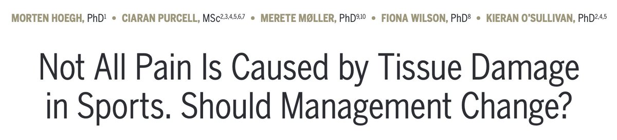 mbianchi_physio's tweet image. Moving from sports-related injury to sports-
related pain (P)
Experience of feeling injured
does not necessarily equate to having a
tissue injury
-Validate P
-Ask how P affects life
-Offer support
-Address self-management
-Create a safe environment
-Look all the puzzle of pain
