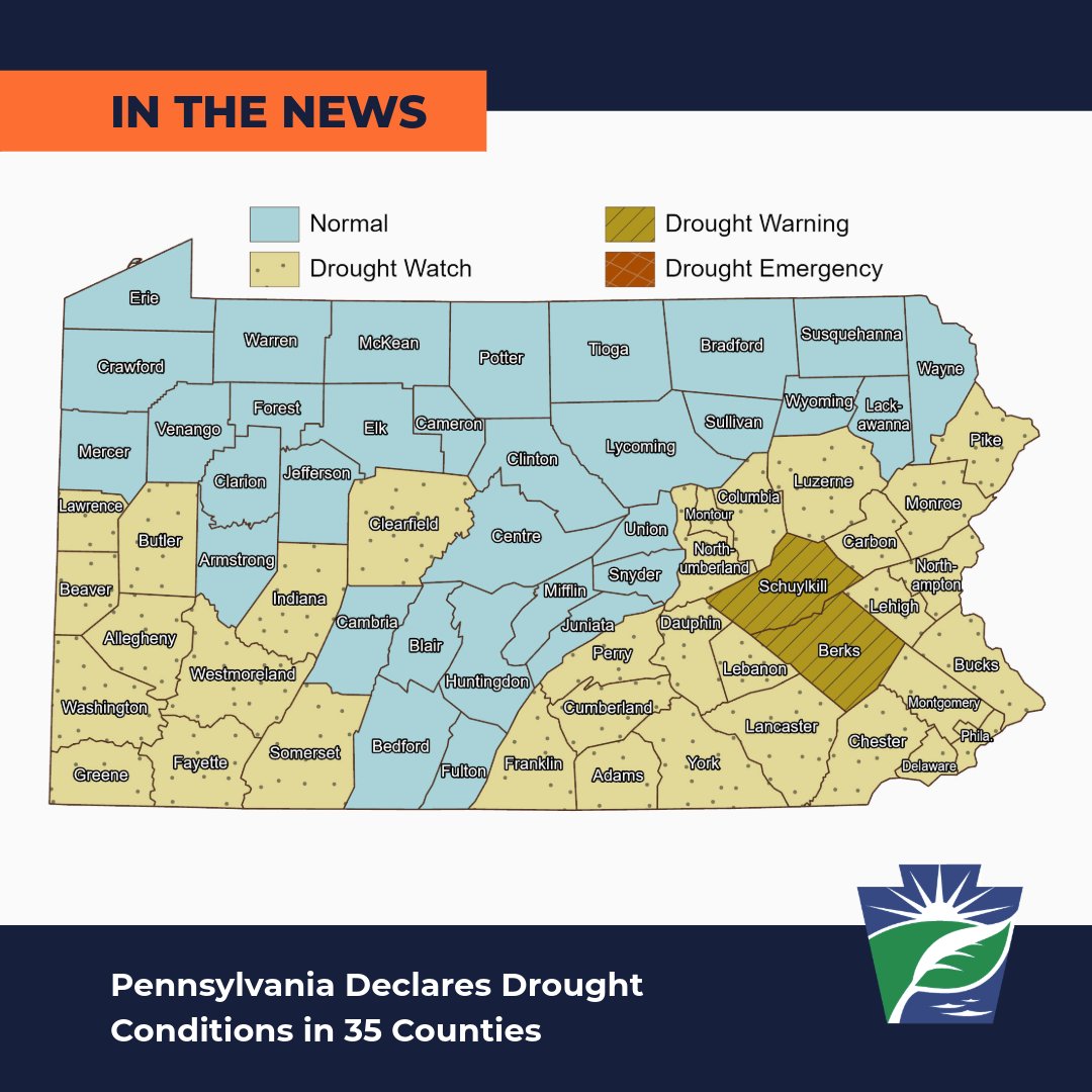 PA Declares Drought Conditions in 35 Counties.