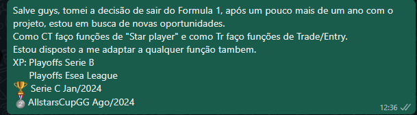 cLLLdfps's tweet photo. Família, estou anunciando que estou F/A procurando novas oportunidades.
Só tenho a agradecer a molecada pelo tempo junto, desejo muita sorte a todos!
Quem puder fortalecer no RT, vai receber um caminhão de mira na porta de casa hehe ♥️ https://t.co/WeARLgrrfI