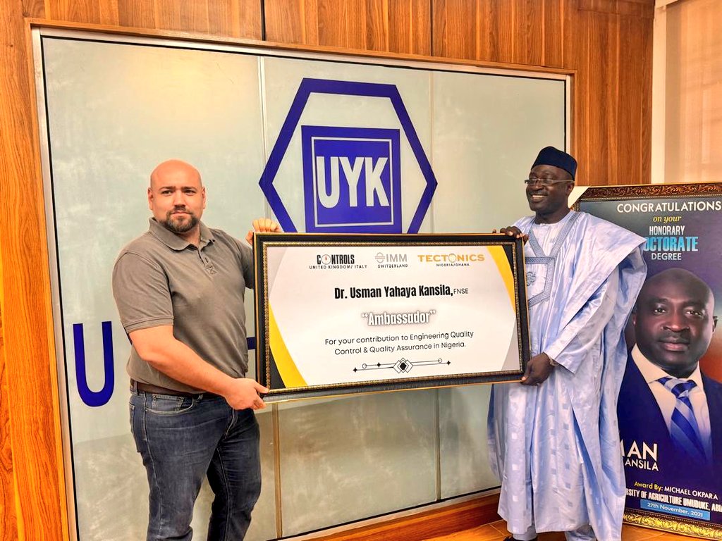 UYK_NIGERIA's tweet photo. *Strategic Partnerships for Excellence*
We were honored to receive a courtesy visit from our esteemed business technical partners from the #UnitedKingdom, #ControlsGroup, alongside #TectonicsEngineeringandConsultsLtd at #UYKNigeriaLimited corporate headquarters in #Abuja. https://t.co/jTvlqmpOXy