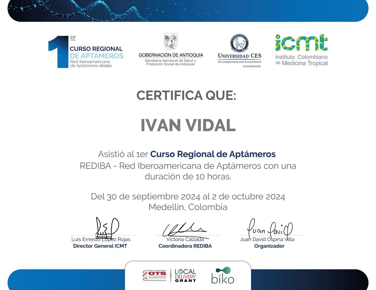 nanoLaniakea's tweet image. Gracias REDIBA, prof Victoria
Cada prof de la Escuela, de la Red
Faros de Aptámeros 💡

Aptámeros para aplicaciones Terrenales 🩺
Y la visión de aplicación Espacial 🚀
#Aptamers