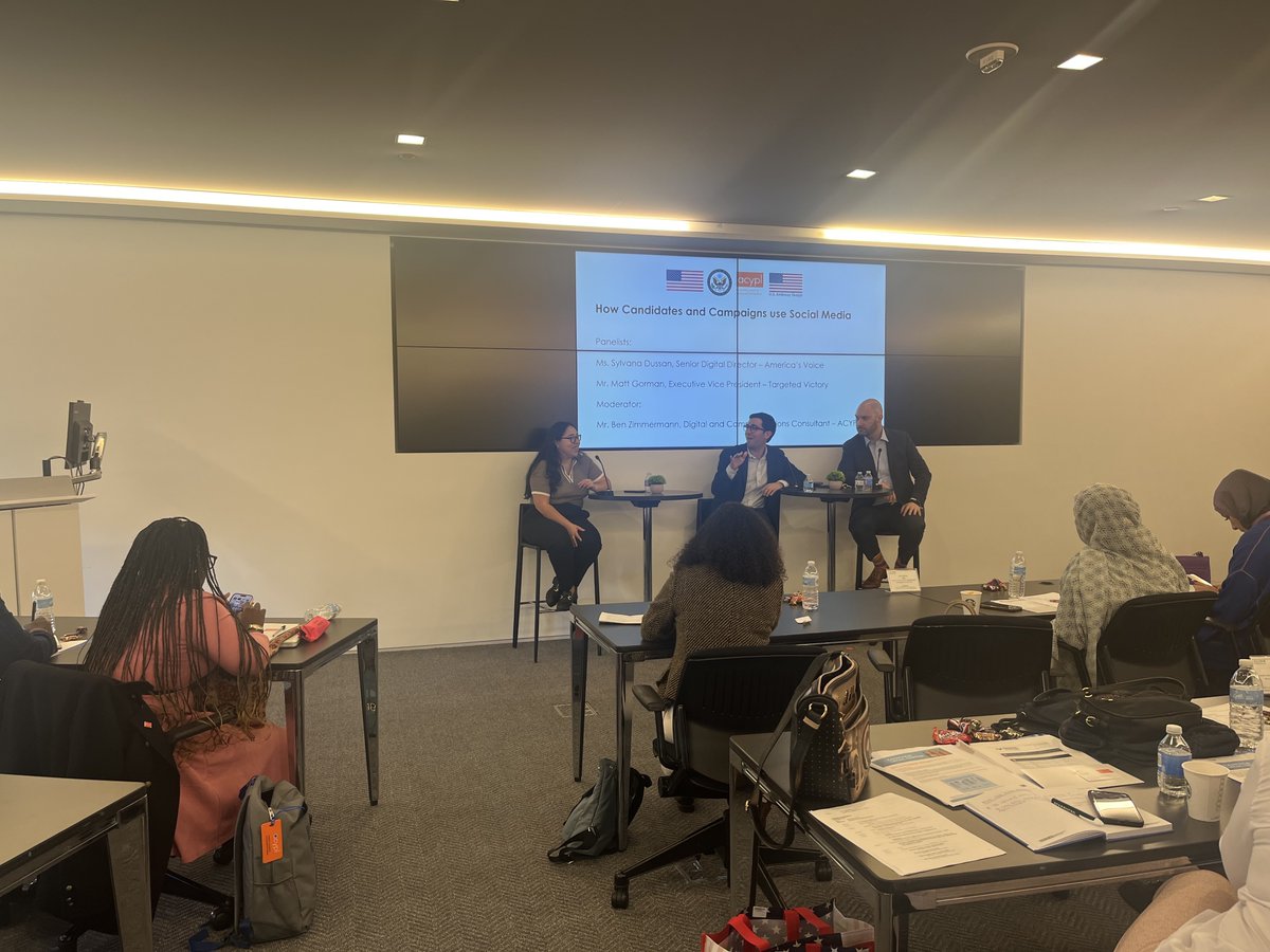 ACYPL's tweet photo. The DC portion of #acyplElections is in the books! The delegates mingled with ACYPL alums over coffee, discussed social media &amp; messaging, election integrity, and vote certification. Now they're on their way to swing states across the country! #ECAGlobalLeaders #ExchangeOurWorld https://t.co/iQeSzwcUFO