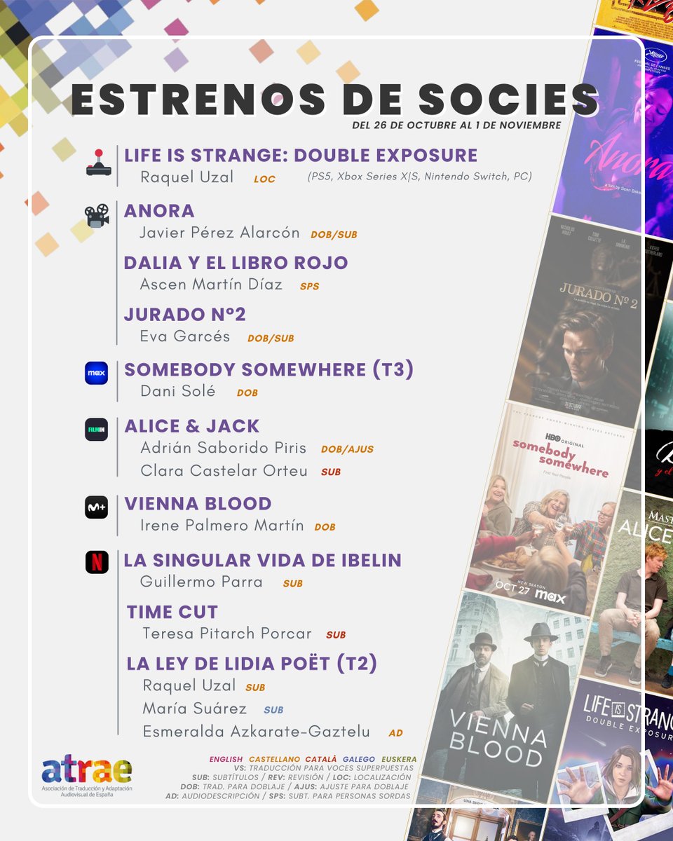 ATRAE_ORG's tweet photo. Una semana más, compartimos los #EstrenosATRAE, obras audiovisuales en las que han trabajado nuestres socies para acercarlas al público de nuestro país. https://t.co/ha2HyJAcpJ