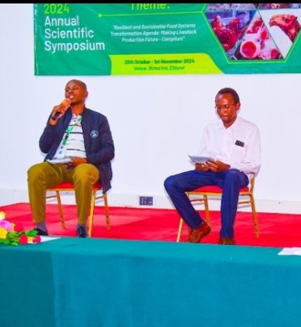 Ndung'u Mathai from KALRO Dairy Research Institute, Ol Joro Orok discusses the findings of an Assessment of Cost-Benefit Analysis of Milk Value Added Products for Increased Incomes: A Case of Cottage Practices at KALRO Dairy Research Centre, Ol Joro Orok 
#APSK2024Symposium