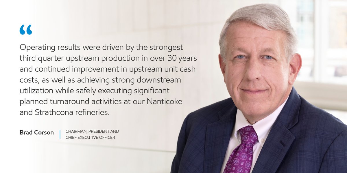 A message from our chairman, president &amp; CEO, Brad Corson, on our third quarter earnings. $IMO

Read more here: bit.ly/48MWr8B