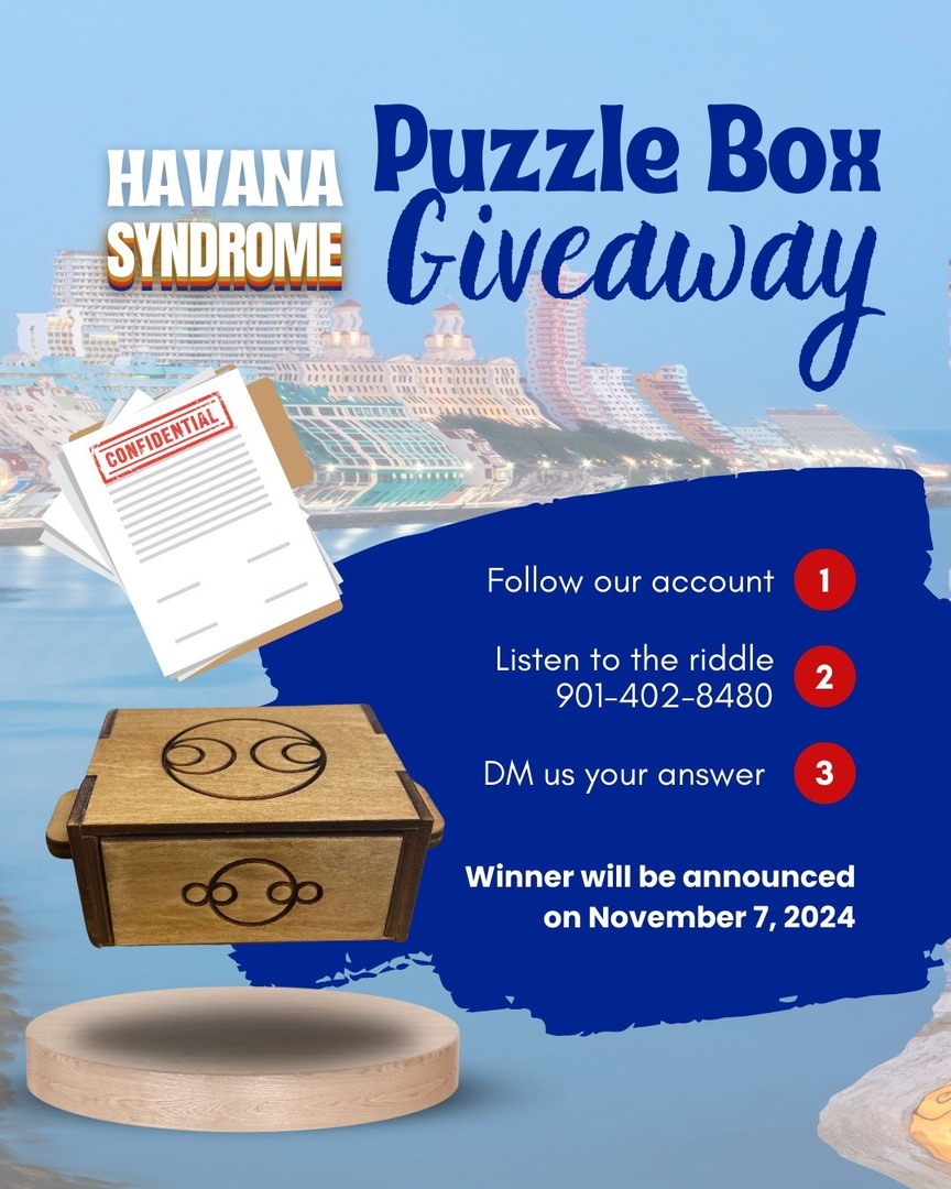In celebration of the HAVANA SYNDROME trailer release, we are doing a giveaway! Follow the instructions, and you will be entered to win a custom-made puzzle box with confidential story materials. ALL riddle-solvers will receive free access to bonus content plus a 20% off of our…