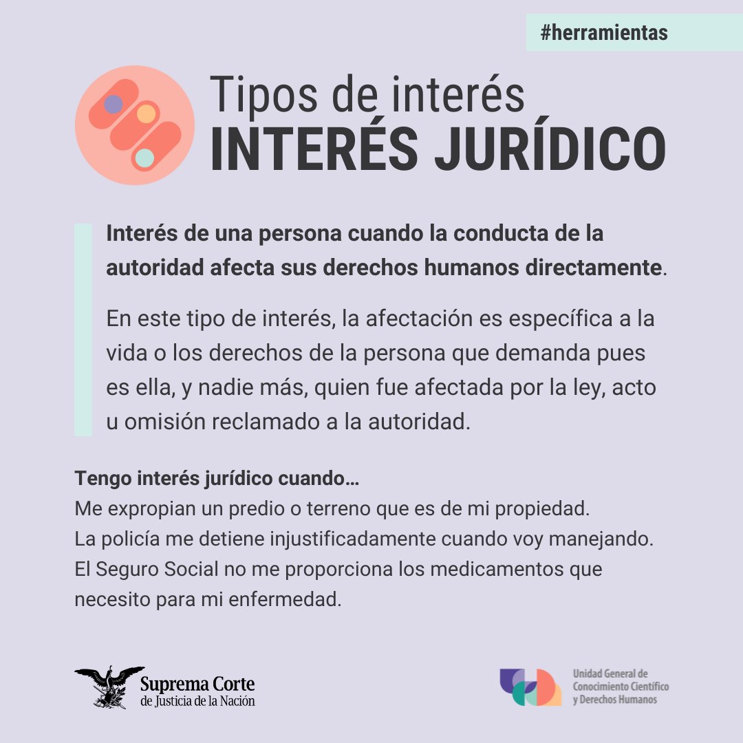 ddhh_scjn's tweet photo. 🧐 Existen 3 tipos de interés y, de acuerdo a la Constitución y la Ley de Amparo, las personas podemos acudir a un #JuicioDeAmparo a través de 2: interés jurídico e interés legítimo. Conoce sobre el interés jurídico.

Más información: https://t.co/2JJ6Ku1m6O
#UGCCDH https://t.co/1nxqUzEzQO