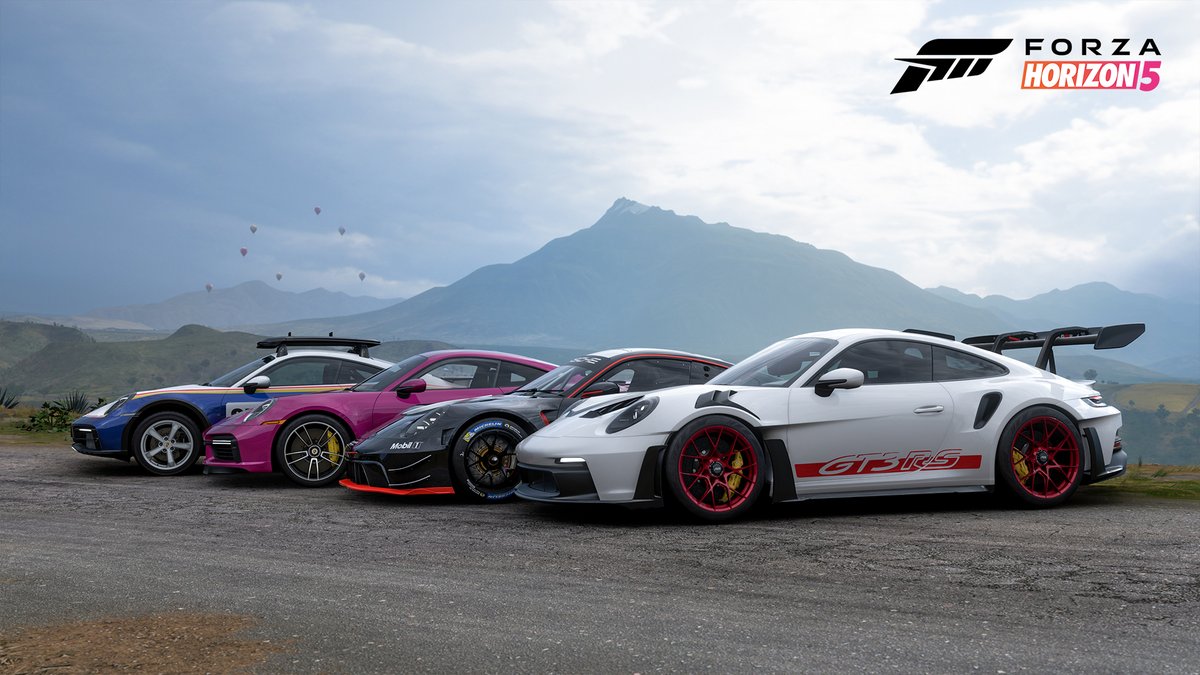 AR12Gaming's tweet photo. Forza Horizon 5 Update 40 is here! It's Porsche Month! 🇩🇪

Festival Playlist: 
Porsche 911 GT3 RS
Porsche 911 Dakar
Porsche 911 GT3 R
Porsche 911 Turbo S

71 New Halo Themed EventLab Props
3 New Halo Songs

Oval Race Track at the Stadium Returns https://t.co/t4T4rAbB3d