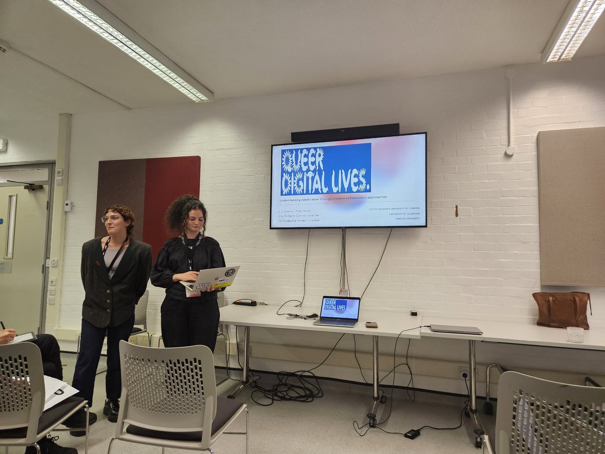 Dr. Pinkeee👩💻@DrPinkeee@assemblag.es (@elinor_carmi) on Twitter photo Exited to listen to my PhD student Liv Owens presentation with their colleagues Lily Bichard-Collins and <a href="/betty_ferrari/">Elisabetta Ferrari (find me on Bluesky!)</a> "Queer Digital Lives: Understanding datafication through creative collaborative apprpaches" #AoIR2024 Exited to listen to my PhD student Liv Owens presentation with their colleagues Lily Bichard-Collins and <a href="/betty_ferrari/">Elisabetta Ferrari (find me on Bluesky!)</a> "Queer Digital Lives: Understanding datafication through creative collaborative apprpaches" #AoIR2024