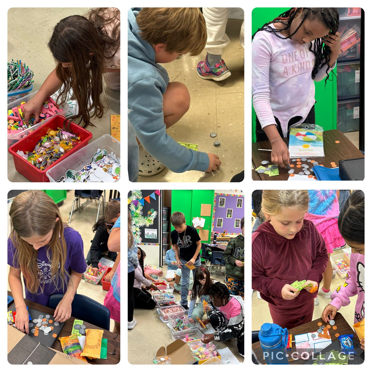 BarkerFinckCrew's tweet image. Today the #BestFourthGradersInTheDistrict are counting their hard earned cash (and coins) and shopping at the class store! #Essential #RealWorld #MathExposure #ClassStore #ClassEconomy #CountingMoney #ITeachMath #MathIsFun #LetLearnersLead