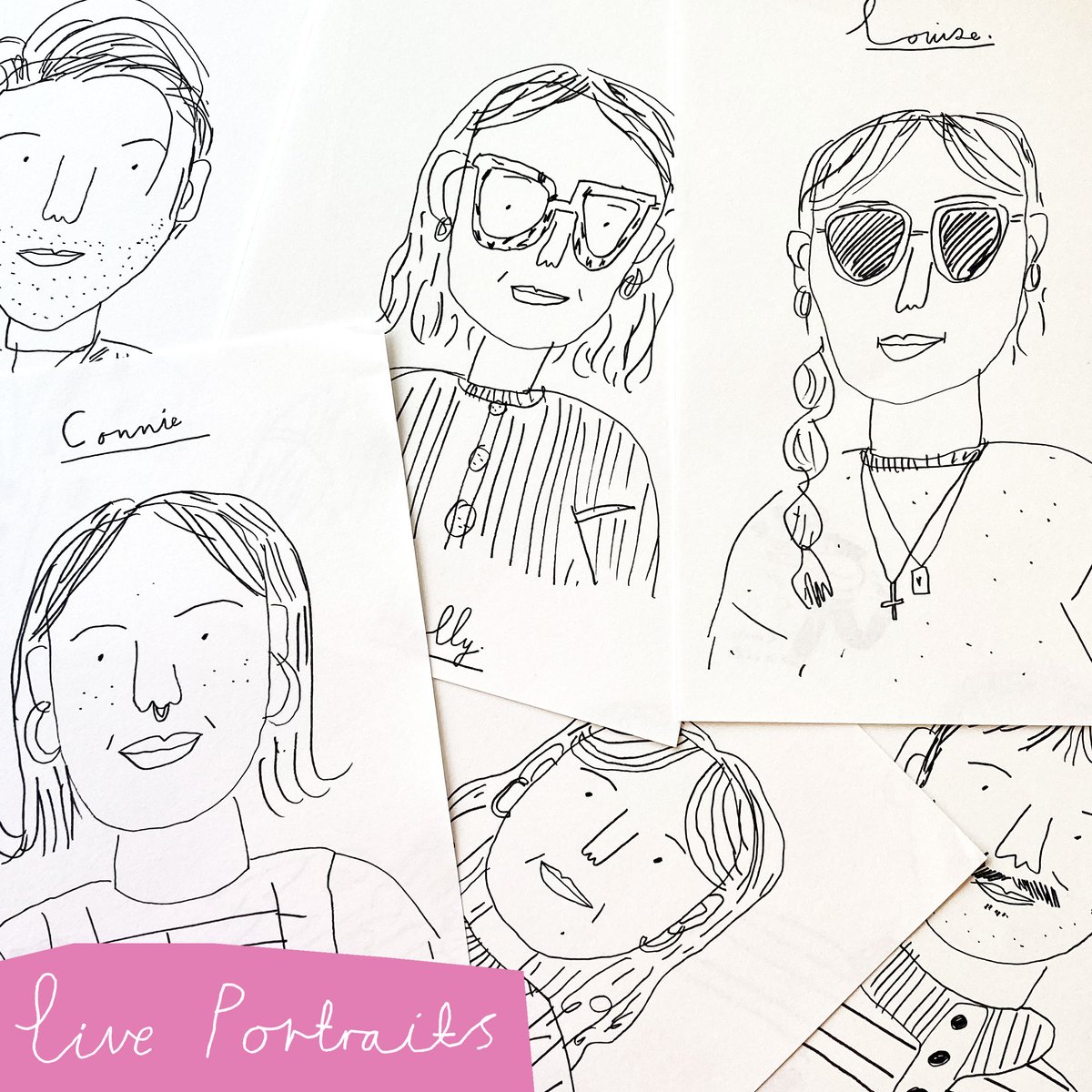 connie_noble's tweet photo. 🖼️ LIVE PORTRAITS 🖼️

&amp; prints, maps and ceramics! 

All available this Saturday (tomorrow) @themakersfair 
🌲 11am onwards ✨

Pop by and say hi! Maybe even pick up a Christmas pressie or two. £5 for an a5 illustrated portrait. £7 for couples 👯‍♀️

#illustration https://t.co/ZAxYXqkDI8