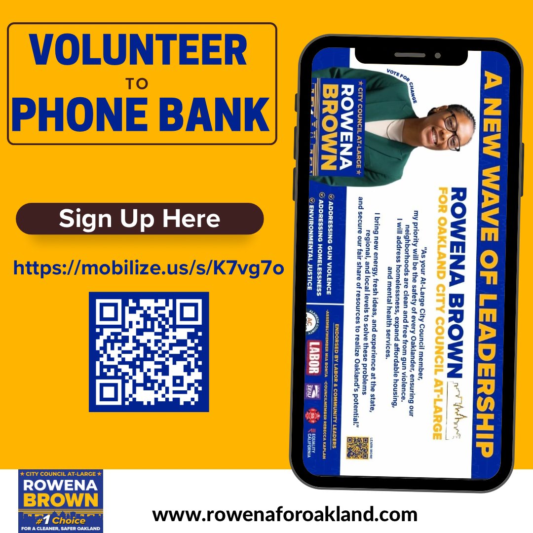 Oakland! We are 4 days away from Election Day, join us in connecting with voters? Tap the link below to RSVP 🙏🏽✨
mobilize.us/rowenabrownatl…