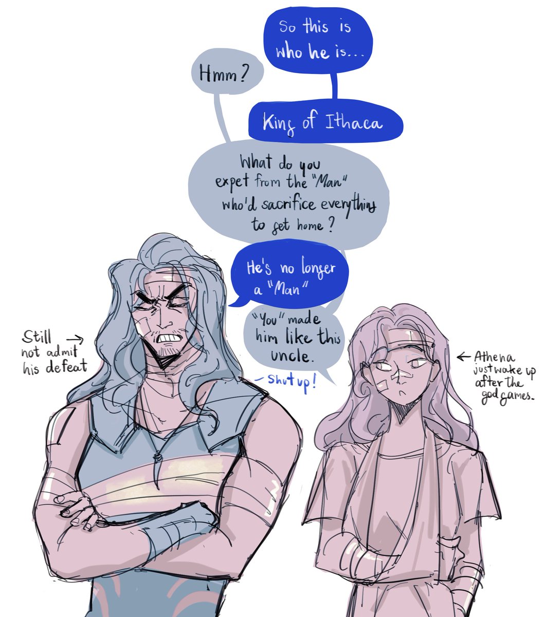 darknessdearm's tweet photo. I draw Poseidon talking with Athena after the vengeance saga about Odysseus

#epicthemusicalfanart #Epicthevengeancesaga https://t.co/RPDy8rKDtt