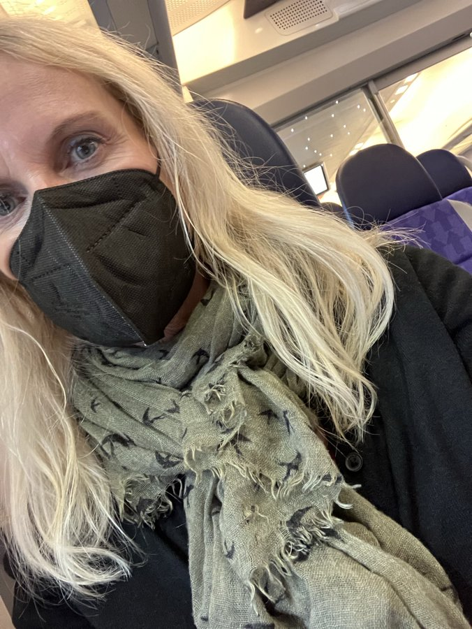 _Klein___'s tweet photo. Dnes mě ve vlaku Öresund ve Švédsku napadla žena, která se na mě sápala a křičela: „Ve Švédsku je zákaz masek, sundej si ji.“ Málem mě praštila, ale podařilo se mi před ní utéct a ona křičela na mě: "Couro" #StáleMaskování #CovidIsAirborne #SaltingTheVibe #MaskFreak https://t.co/2pj1QCXs86