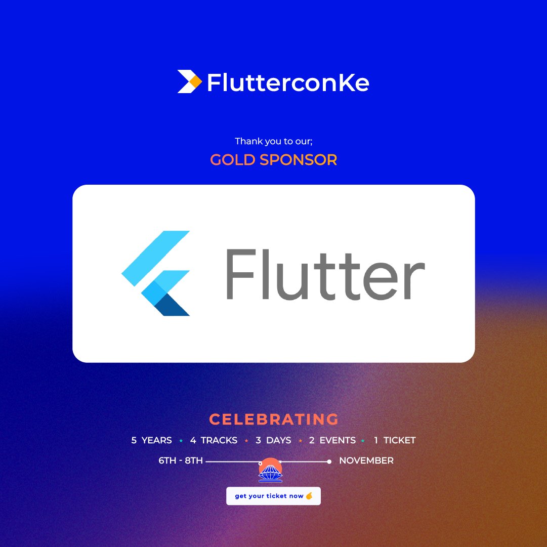 FlutterconKE's tweet photo. ✨ Sponsor Spotlight! ✨

We're thrilled to introduce Flutter as a Gold Sponsor for  #FlutterconKE! 🌟

With Flutter's support, we're bringing together developers from all over to dive into the world of cross-platform development, creating beautiful, high-performance apps for every device. Whether you're just getting started or looking to level up, Flutter's commitment to innovation and community building makes this partnership extra special!

Thank you, Flutter, for helping us make this event unforgettable for the community!

👉 : https://t.co/dcdsCYhArT

#Flutter #CrossPlatform #FlutterDev #FlutterconKE
