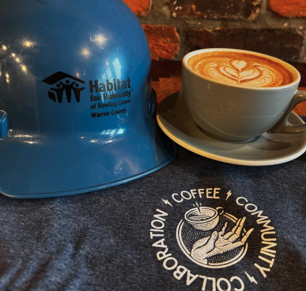 Spencer's Coffee newest beverage, the Housewarmer — a white chocolate mocha spiked with almond syrup &amp; sprinkled with cinnamon. Now through the end of the year, $1 from the purchase of each Housewarmer will be donated to Habitat for Humanity of Bowling Green/Warren County.