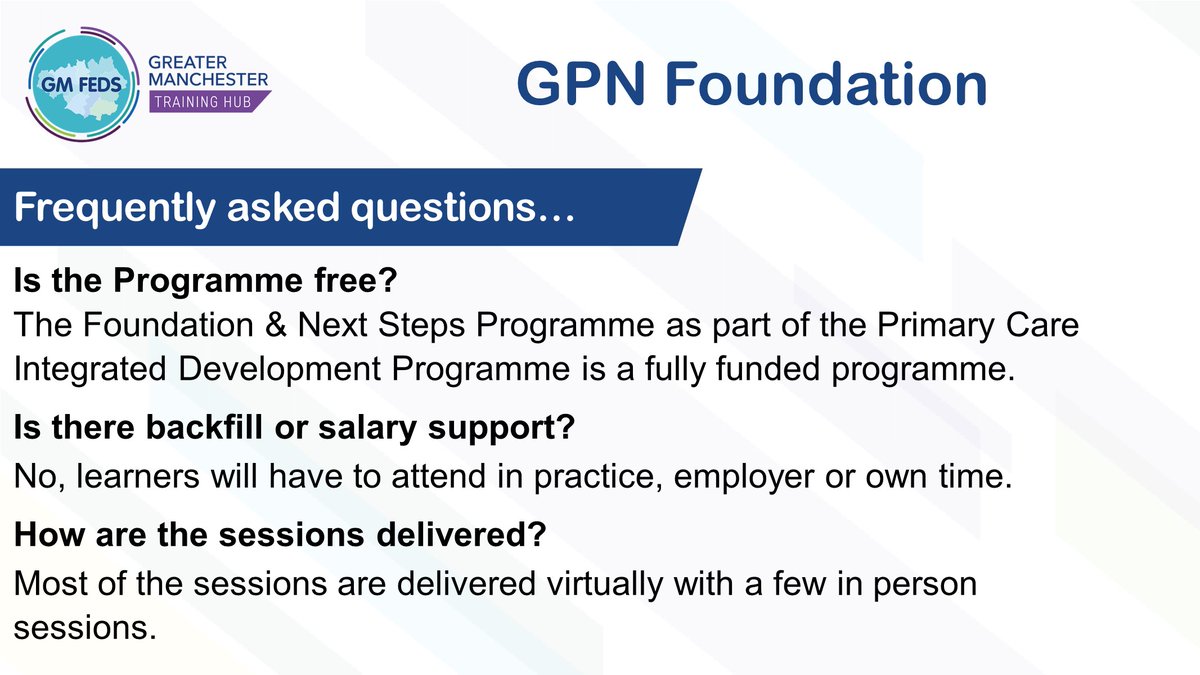 Are you a General Practice Nurse (GPN) looking for training?

As part of the Primary Care Integrated Development Programme, we have FREE classes to offer you.

Register your interest here 👉 forms.office.com/e/U6XJ8Re7aM

Learn more here 👉 gmthub.co.uk/portfolio-item…