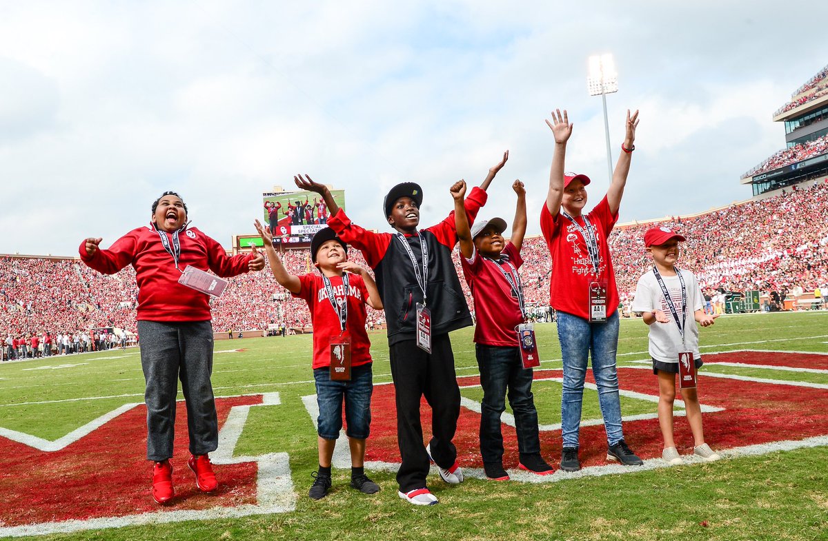 Our first <a href="/OU_Football/">Oklahoma Football</a> VIP Game Day experience for kiddos from <a href="/Okla_Childrens/">Oklahoma Children's Hospital OU Health</a> was in 2004. Tomorrow, we return to Memorial Stadium. Thank you <a href="/OU_Athletics/">Oklahoma Sooners</a> <a href="/soonerad/">Joe Castiglione</a> for 20 incredibly memorable years and <a href="/CoachBobStoops/">Bob Stoops</a> for welcoming us with open arms 20 years ago!