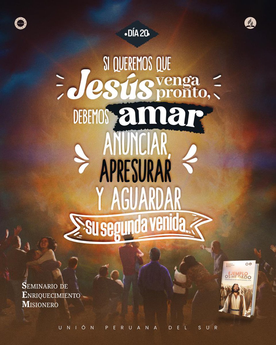 HeyssenCordero's tweet photo. #SEM2024

DÍA 20 -  “Y SERÁ PREDICADO EL EVANGELIO”

“Mediante la proclamación del evangelio al mundo está en nuestro poder el apresurar el regreso de nuestro Señor”. DTG, 587

#Proyecto100
#EjemploOsHeDado 

Vamos juntos y #CONECTADOS para hacer DISCÍPULOS🔌 https://t.co/cf5CIheFOW